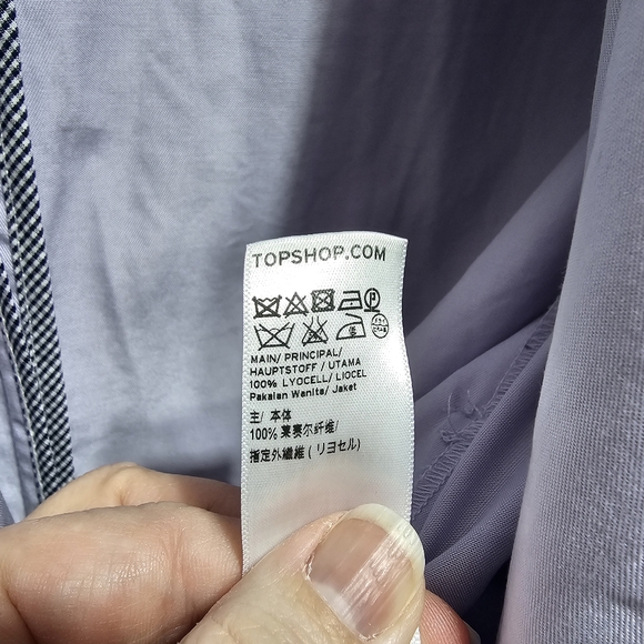 Topshop Women's Long Sleeve Waist Tie Jacket Light Purple 100% Lyocell Size US 4 - Picture 11 of 12